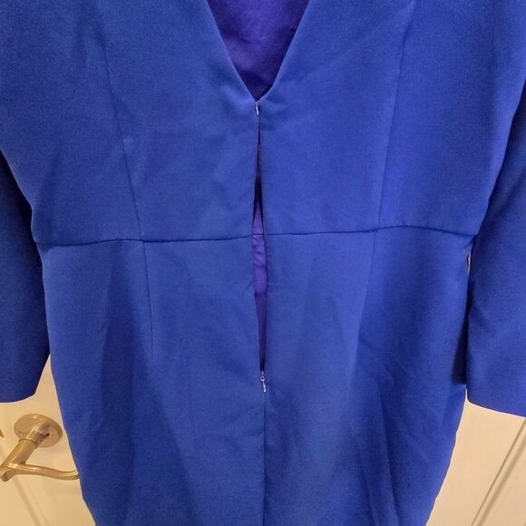 Sachin & Babi Blue Patrizia Bateau Asymmetrical Hem Midi Sheath Dress Size 14 - Picture 12 of 16